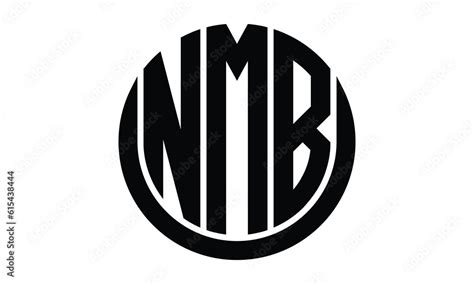 NMB shield with round shape logo design vector template | monogram logo | abstract logo ...