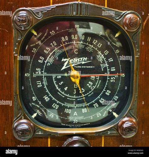 Zeneth vintage radio dial shortwave detail Stock Photo - Alamy