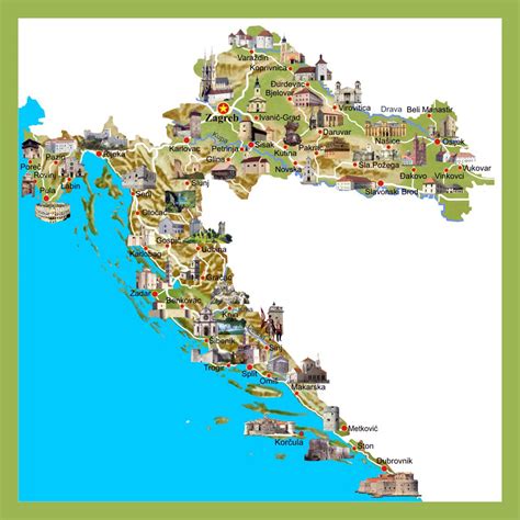 Detailed tourist map of Croatia. Croatia detailed tourist map | Vidiani ...