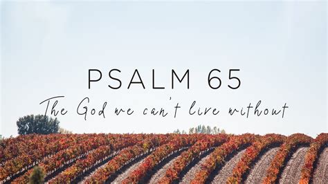 Psalm 65: The God We Can't Live Without - YouTube