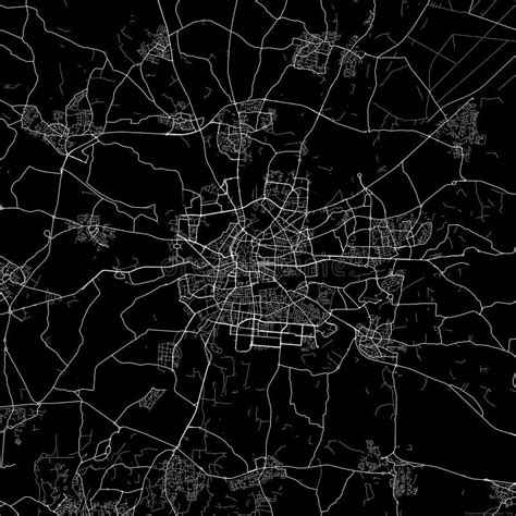 Black City Map of Rennes France. Stock Illustration - Illustration of ...