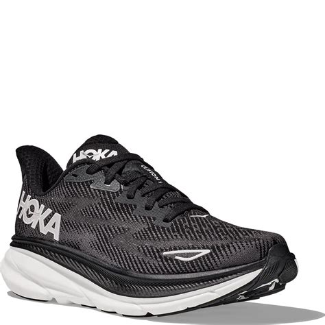 Hoka Men's Clifton 9 Running Shoes - Black/White | elliottsboots