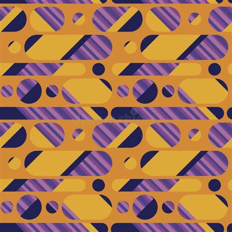 Cool Geometric Yellow Vintage 70s Seamless Pattern Stock Vector - Illustration of celebrate ...