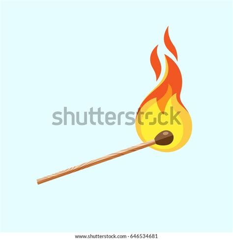 Match Fire Burning Match On Blue Stock Vector (Royalty Free) 646534681