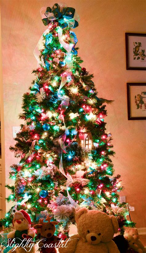 Traditional Christmas Tree With Colored Lights