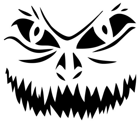 8 Best Images of Printable Halloween Patterns - Scary Face Pumpkin ...