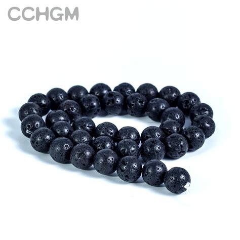 CCHGM 2018 DIY Black Volcanic Lava Beads Lava Stone Beads Round ...