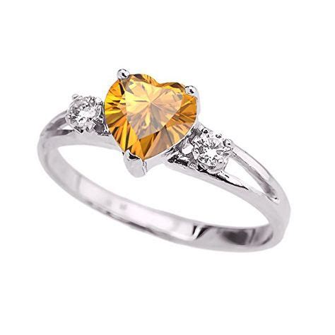 Precious 14k White Gold November Birthstone Heart Proposal/Promise Ring ...