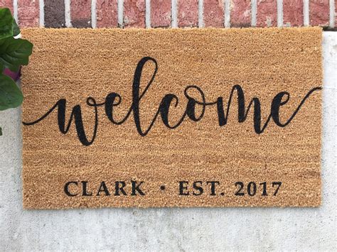 Personalized Doormat // Hand-Painted Door Mat // Personalized Welcome Mat // Welcome Door Mat ...