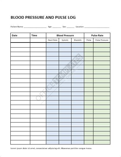 5+ Printable Free Pulse Oximeter Chart/Log Templates