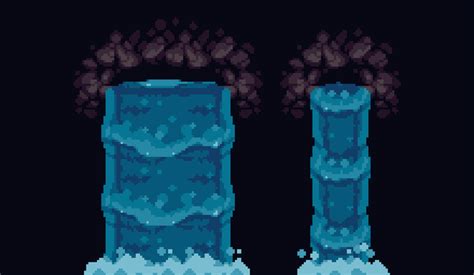 Tileable Animated Waterfall [Tiny Thor] - PixelArt | Pixel art, Pixel ...