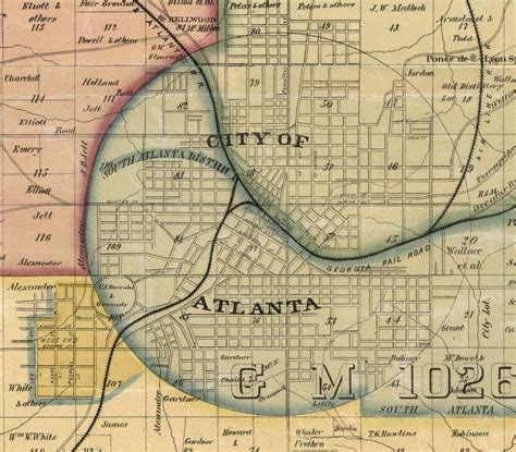 Fulton County Old 1893 Map Georgia Wall Map With Homeowner | Etsy