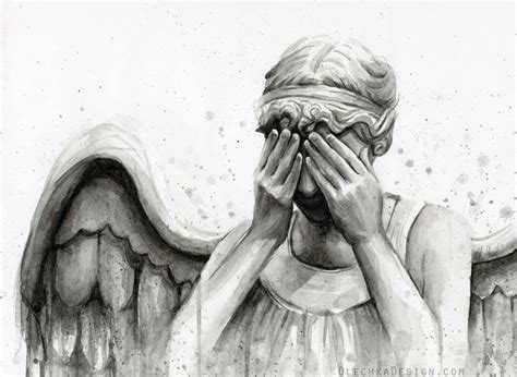 Weeping Angel Art, Angel Print, Doctor Who Art Print, Doctor Who Wall ...