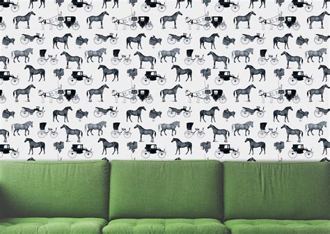 Equestrian style vintage wallpaper. Made to measure designs