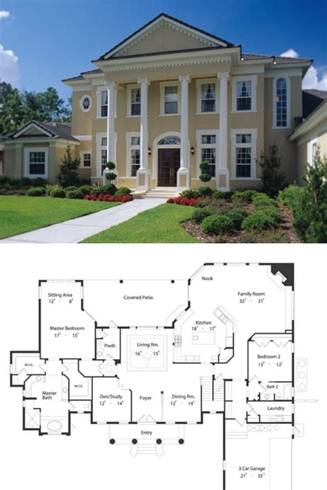 Two Story Colonial House Plans With Columns - Yi Home Design