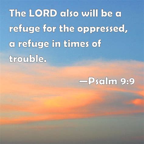 Psalm 9:9 The LORD also will be a refuge for the oppressed, a refuge in times of trouble.