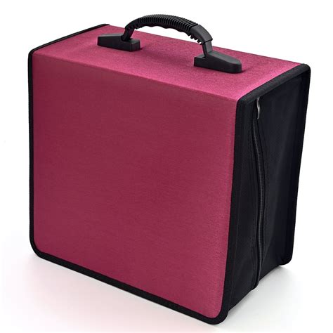 432 Capacity CD Case, Heavy Duty Nylon Red DVD Case Bag Holder ...