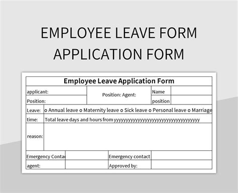 Employee Leave Form Application Form Excel Template And, 44% OFF