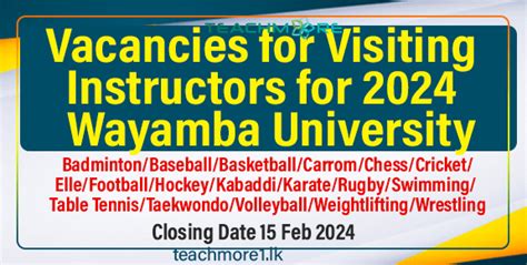 Vacancies for Visiting Instructors for 2024 - Wayamba University ...