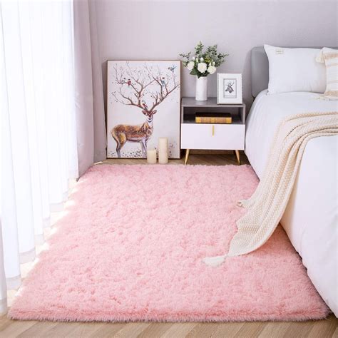 LOCHAS Luxury Fluffy Rug Ultra Soft Shag Carpet For Bedroom Living Room ...