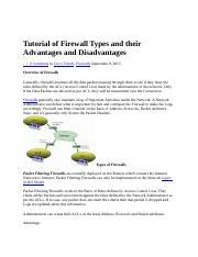 Copy of 2nd Cisco Firewall-Types-Advantages.docx - Tutorial of Firewall Types and their ...