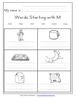 M Worksheets Grade 1 - Worksheets For Kindergarten