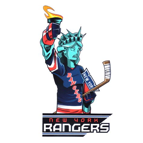 Наклейка с изображением талисмана хоккейной команды NHL New York Rangers