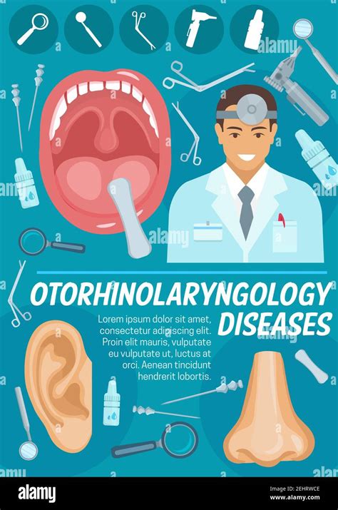 Otorhinolaryngology healthcare medicine or otolaryngology diseases ...