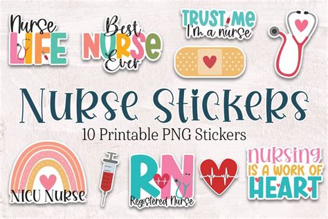 Nurse Stickers | Healthcare and Nursing Printable Stickers