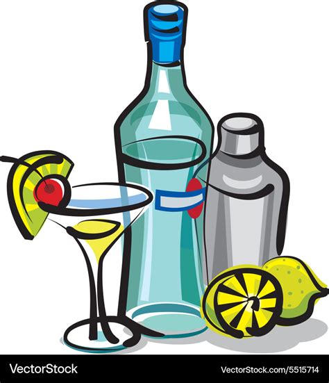 Martini bottle Royalty Free Vector Image - VectorStock