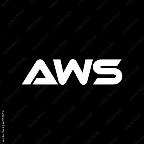 AWS letter logo design with black background in illustrator, vector ...