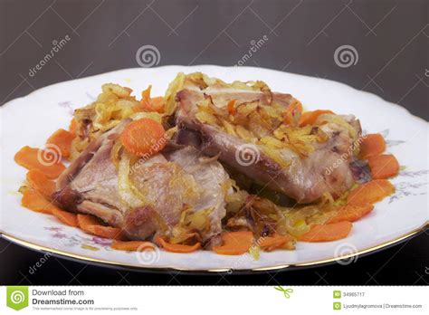 White rabbit meat cooked stock image. Image of vegetables - 34965717