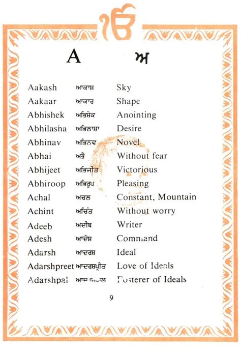 Star Sikh Baby Names (English-Punjabi-Roman) | Exotic India Art