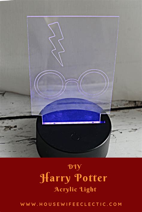 Harry Potter Acrylic Night Light with Cricut - Housewife Eclectic