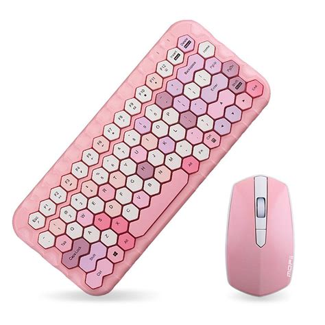 Mofii Honey Keyboard Mouse Combo Wireless 2.4G Mixed Color 83 Key Mini Keyboard Mouse Set with ...