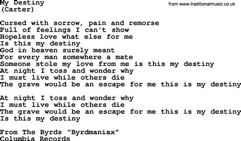 My Destiny, by The Byrds - lyrics with pdf