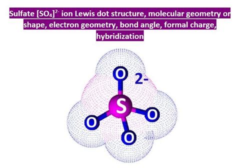 Sulfate [SO4]2- ion Lewis dot structure, molecular geometry or shape, electron geometry, bond ...