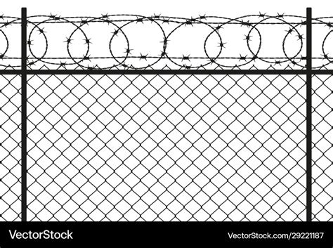 Fence with barbed wire Royalty Free Vector Image