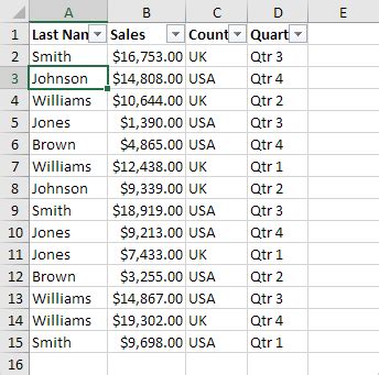 After filtering in excel how many rows are left - perpush