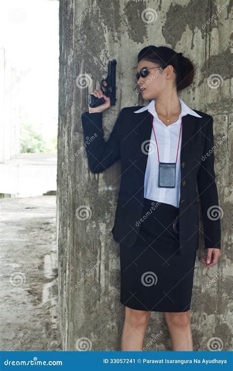 FBI woman agent. stock image. Image of arrest, fashion - 33057241