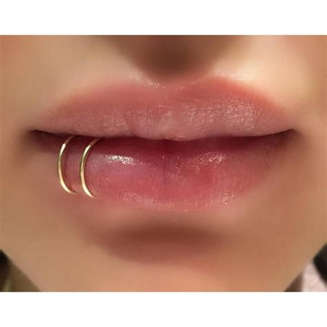 2019 Jewelry Piercing Lip Ring Handmade Gold Double Cuff Punk ... | Lip piercing ring, Lip ...