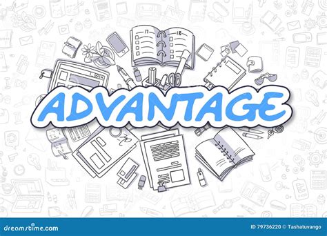 Advantage - Cartoon Blue Text. Business Concept. Stock Illustration ...