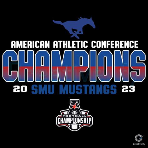 SMU Mustangs AAC Champions 2023 SVG - CreativeLify