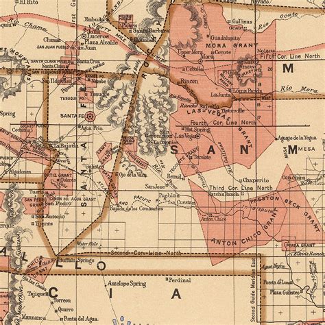 New Mexico Territory Map from 1876 - Muir Way