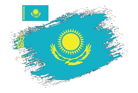 Premium Vector | Brush design kazakhstan flag vector