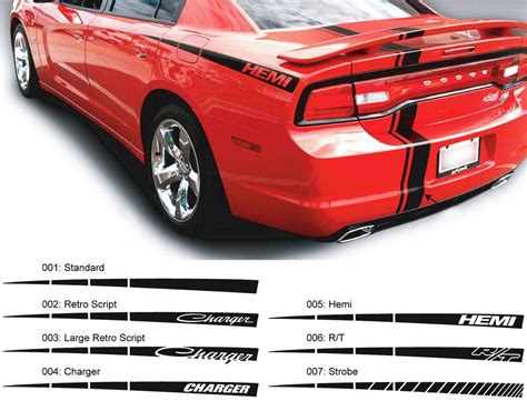 Dodge Charger Quarter Spear Hemi RT Decal Sticker Side graphics fits to models 2011-2014