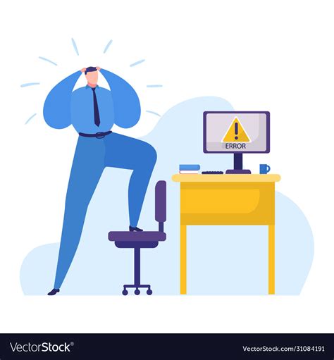 Work problems cartoon flat Royalty Free Vector Image