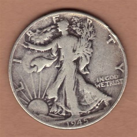 1945 Walking Liberty Half Dollar 1945 US Silver 50c Coin circulated #1 ...