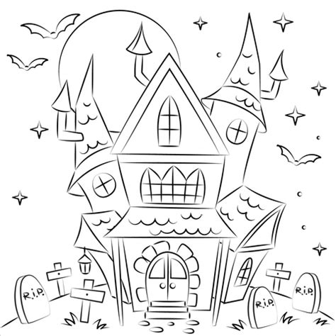 Haunted House coloring page | Free Printable Coloring Pages