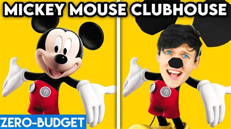 MICKEY MOUSE CLUBHOUSE WITH ZERO BUDGET! (MICKEY MOUSE CLUBHOUSE FUNNY DISNEY PARODY BY LANKYBOX ...